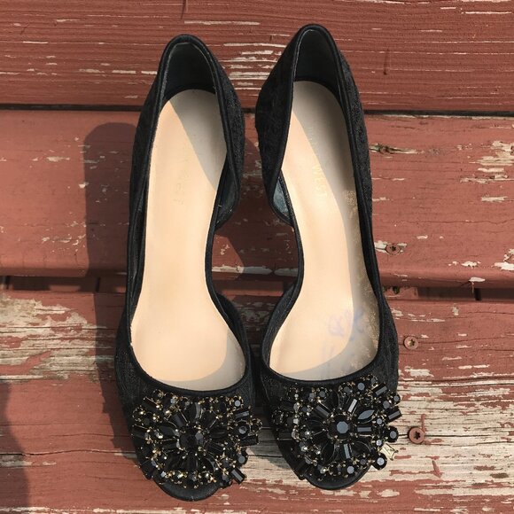 Gothic Lolita Victorian Lace & Rhinestones Stiletto Shoes US 6 - Picture 1 of 8